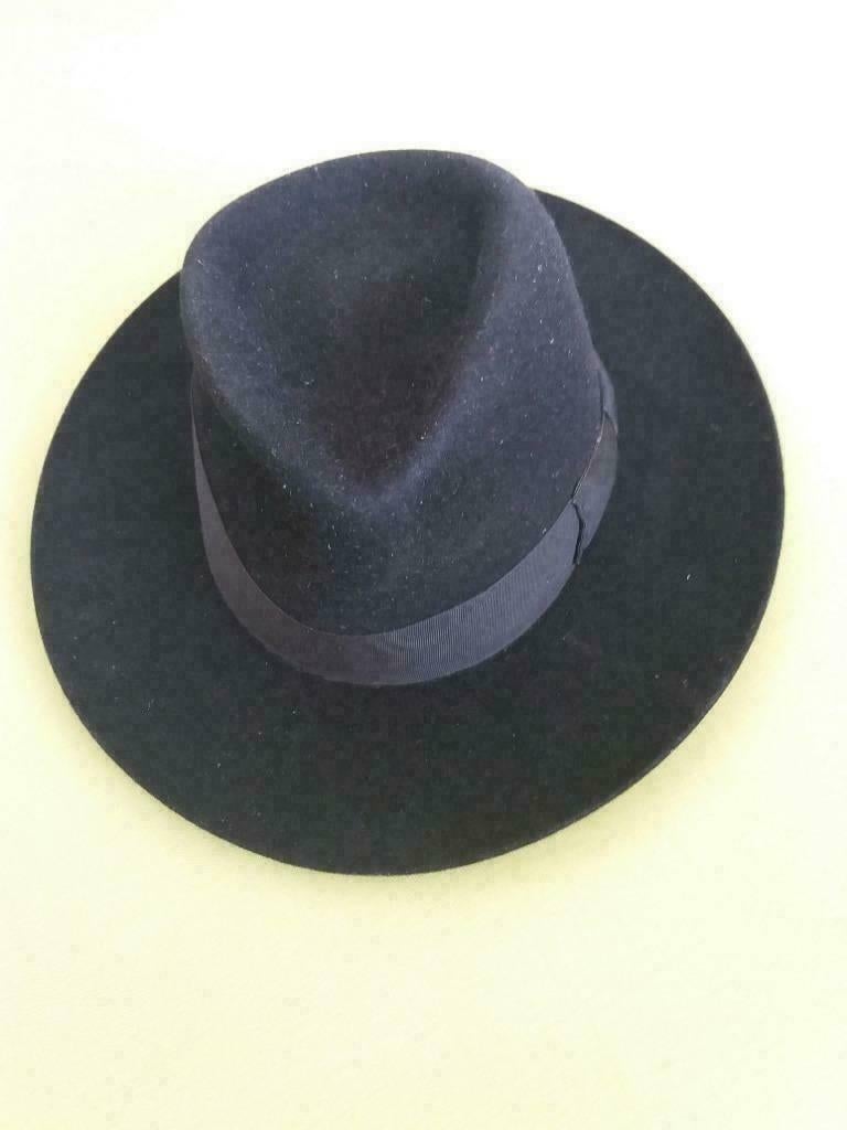 Vilten Hoed - Stanton - Zwart - VINTAGE, 55 cm (S, 6⅞ inch) of minder, Hoed, Ophalen of Verzenden, Zo goed als nieuw