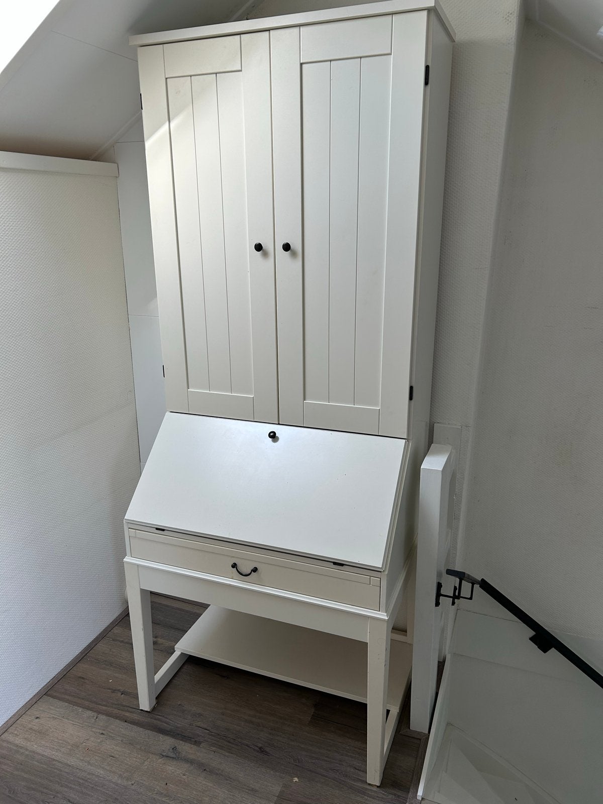 IKEA Hemnes Bureau met Opzetkast - Wit, Ophalen, Gebruikt