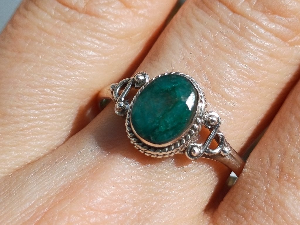 Vanoli 926 zilveren ring met ruwe smaragd maat 20,75, Sieraden, Tassen en Uiterlijk, Daiva1973@hotmail.com, Vanoli, 20 of groter