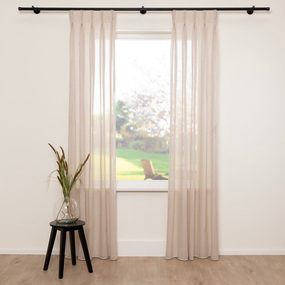 Virage / Inbetween Gordijn Glaze, zand 16 (Licht Taupe), Nieuw, Ophalen of Verzenden, Lichtdoorlatend, Polyester