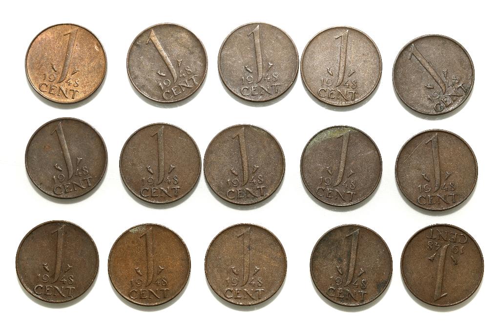 centen vanaf 1948 tm 1980, Ophalen of Verzenden, Koningin Juliana, 1 cent, Losse munt