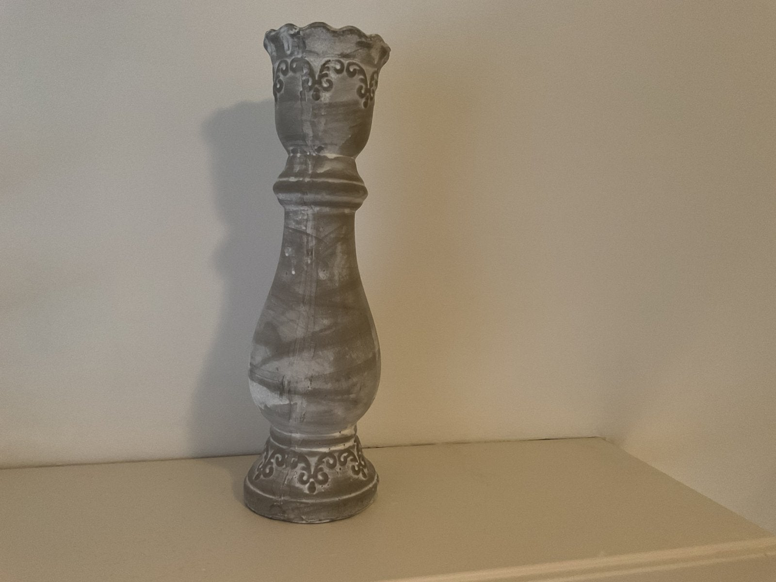 Hoge kandelaar, Huis en Inrichting, Woonaccessoires | Kandelaars en Kaarsen, Ophalen, Grijs, Kandelaar