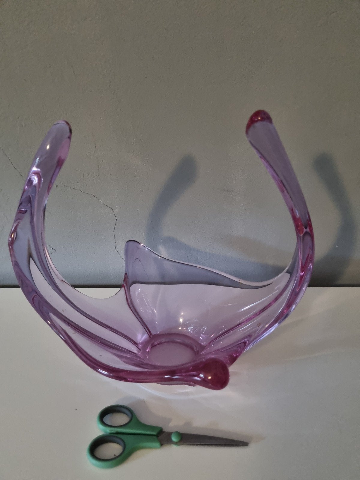 Vintage Murano glazen schaal, roze/paars, jaren '60, Ophalen of Verzenden