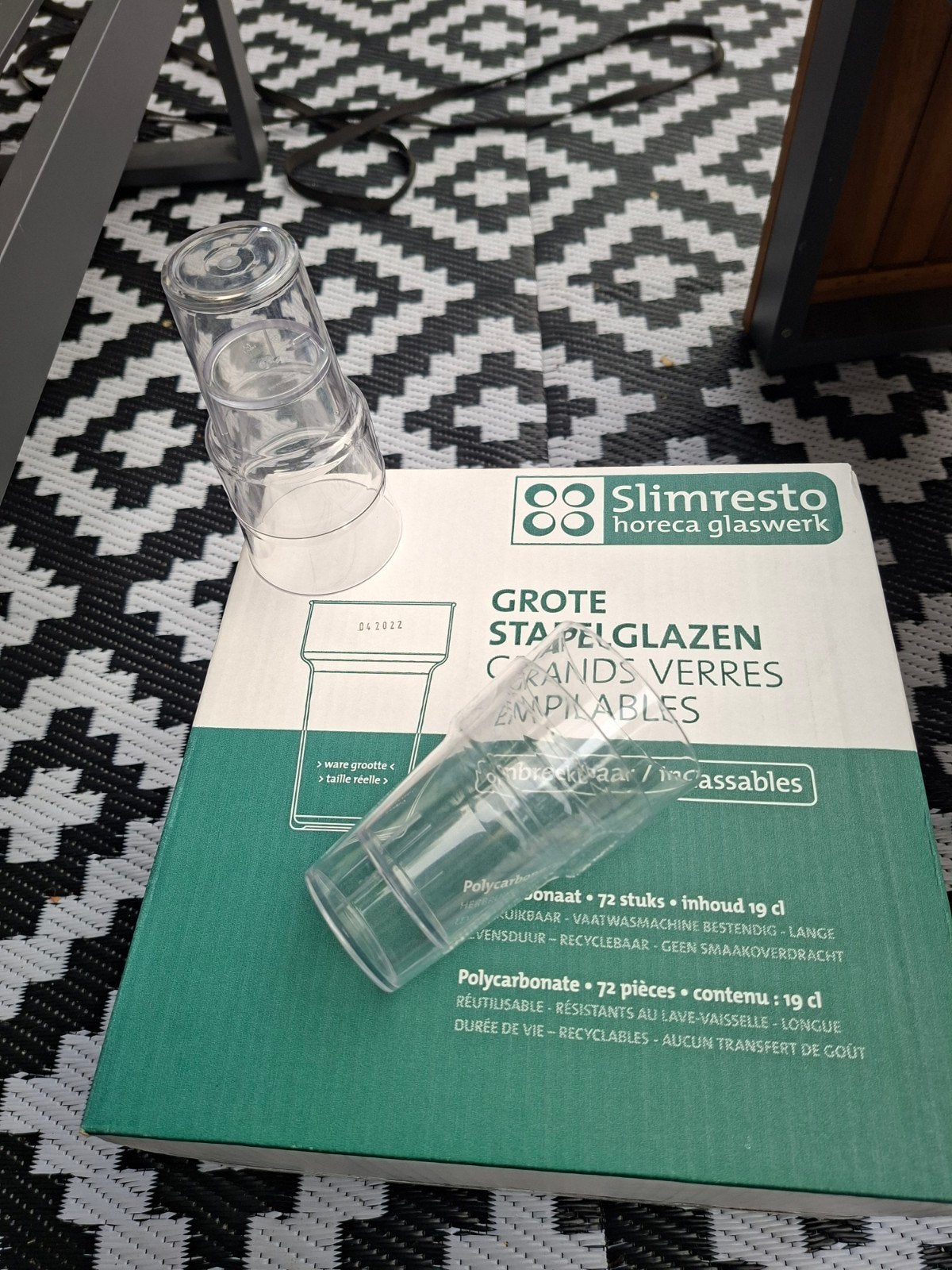 Slimresto Horeca Stapelglazen Polycarbonaat 72 stuks, Ophalen, Nieuw, Overige typen