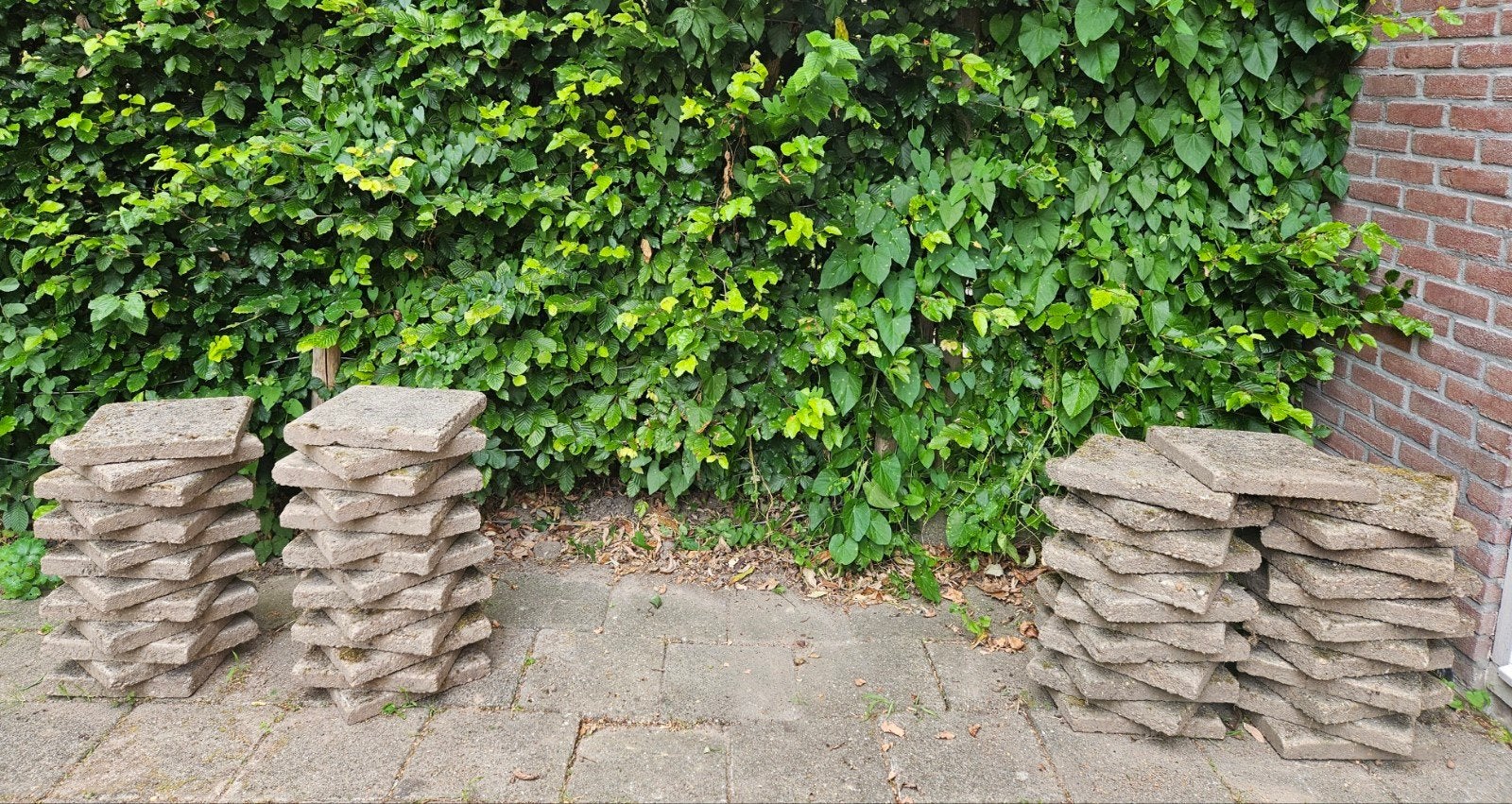 GRATIS AF TE HALEN 51 tuintegels van 30x30 cm in Woerden, Ophalen, Gebruikt, Beton, Terrastegels