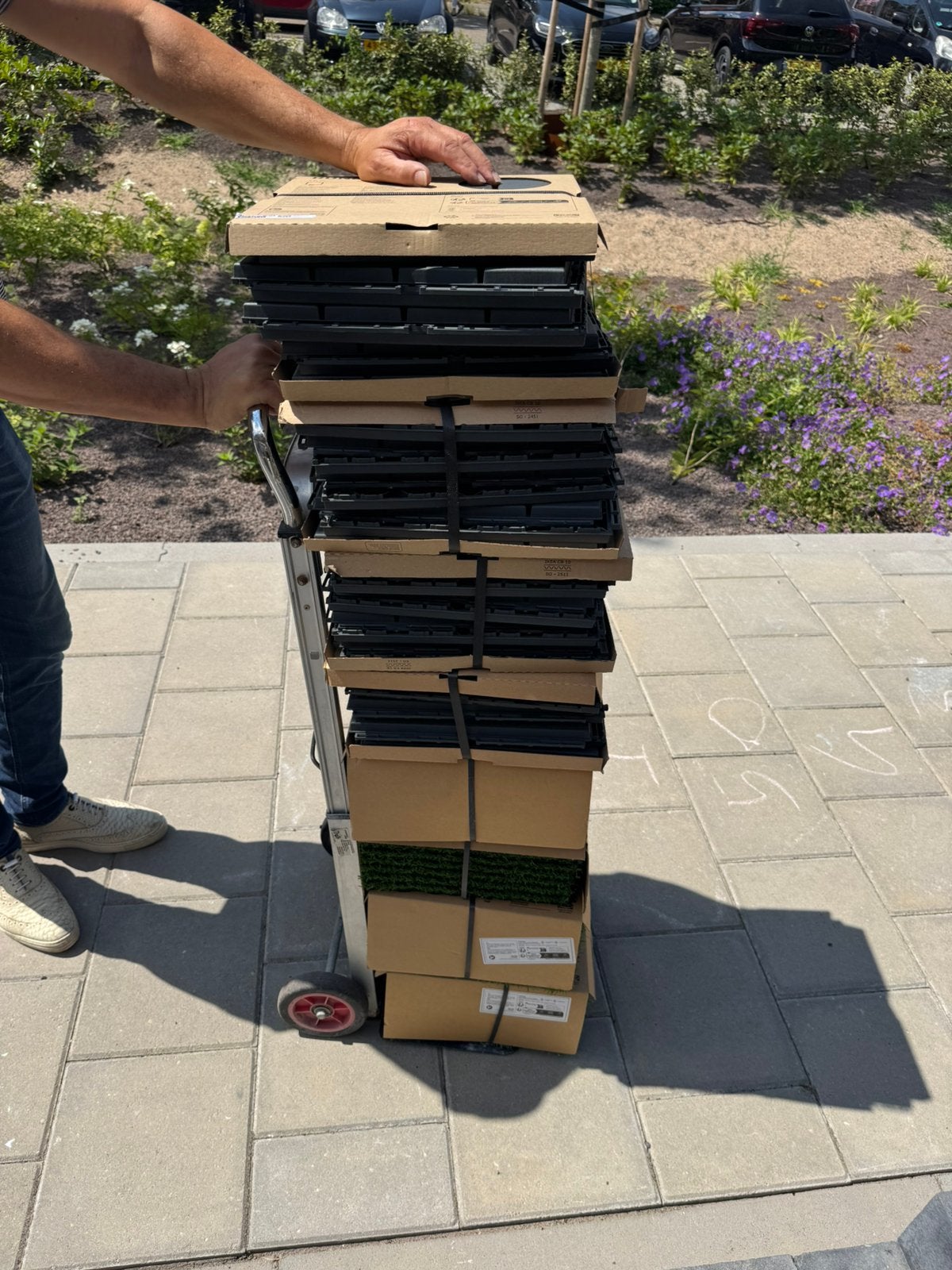 8 nieuwe pakken grasmatten/vlonders Runnen, Tuin en Terras, Ophalen, Zo goed als nieuw, Kunststof