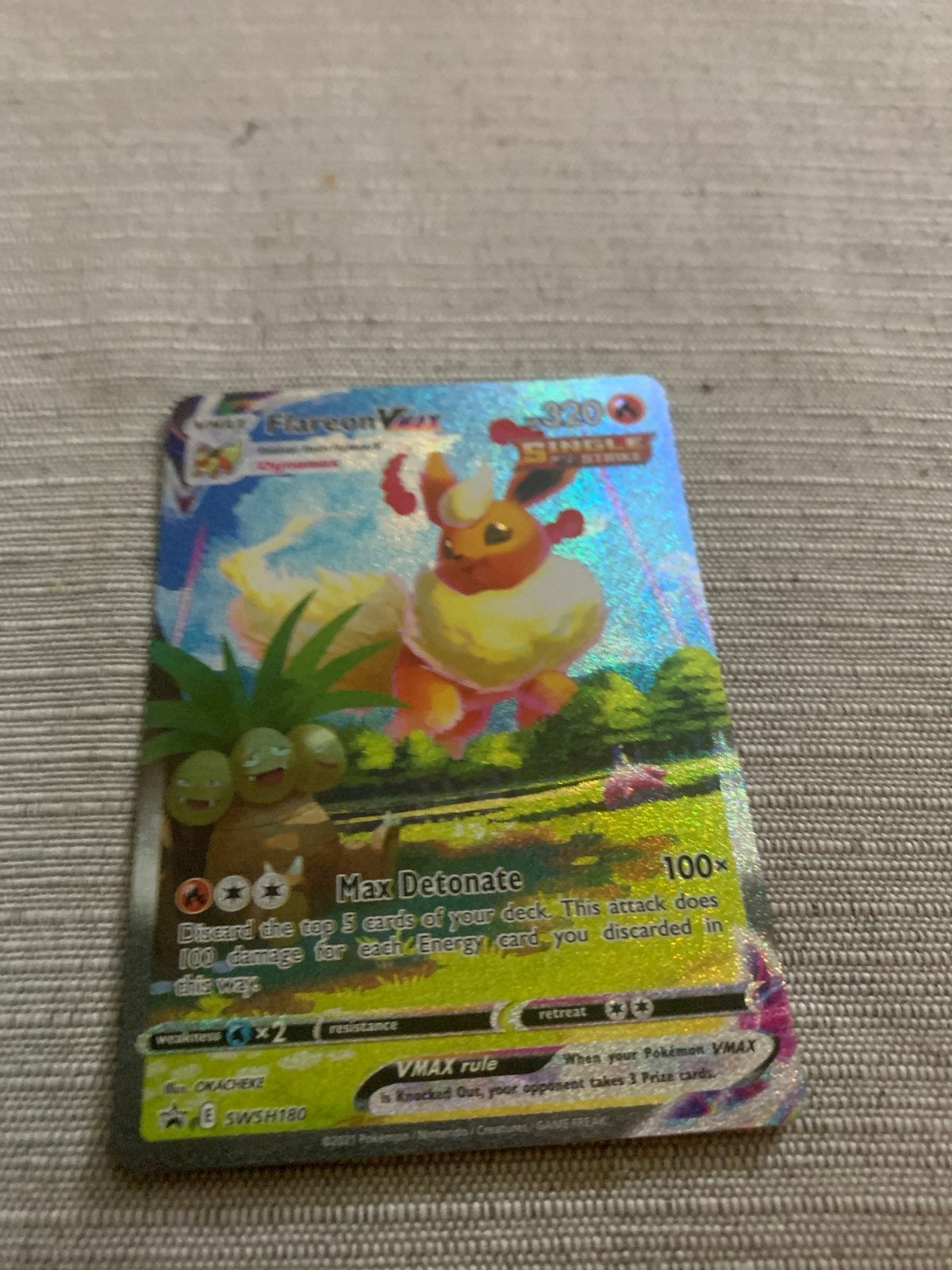 Flareon VMAX Pokémon Kaart - SWSH180, Ophalen, Gebruikt, Losse kaart, Foil