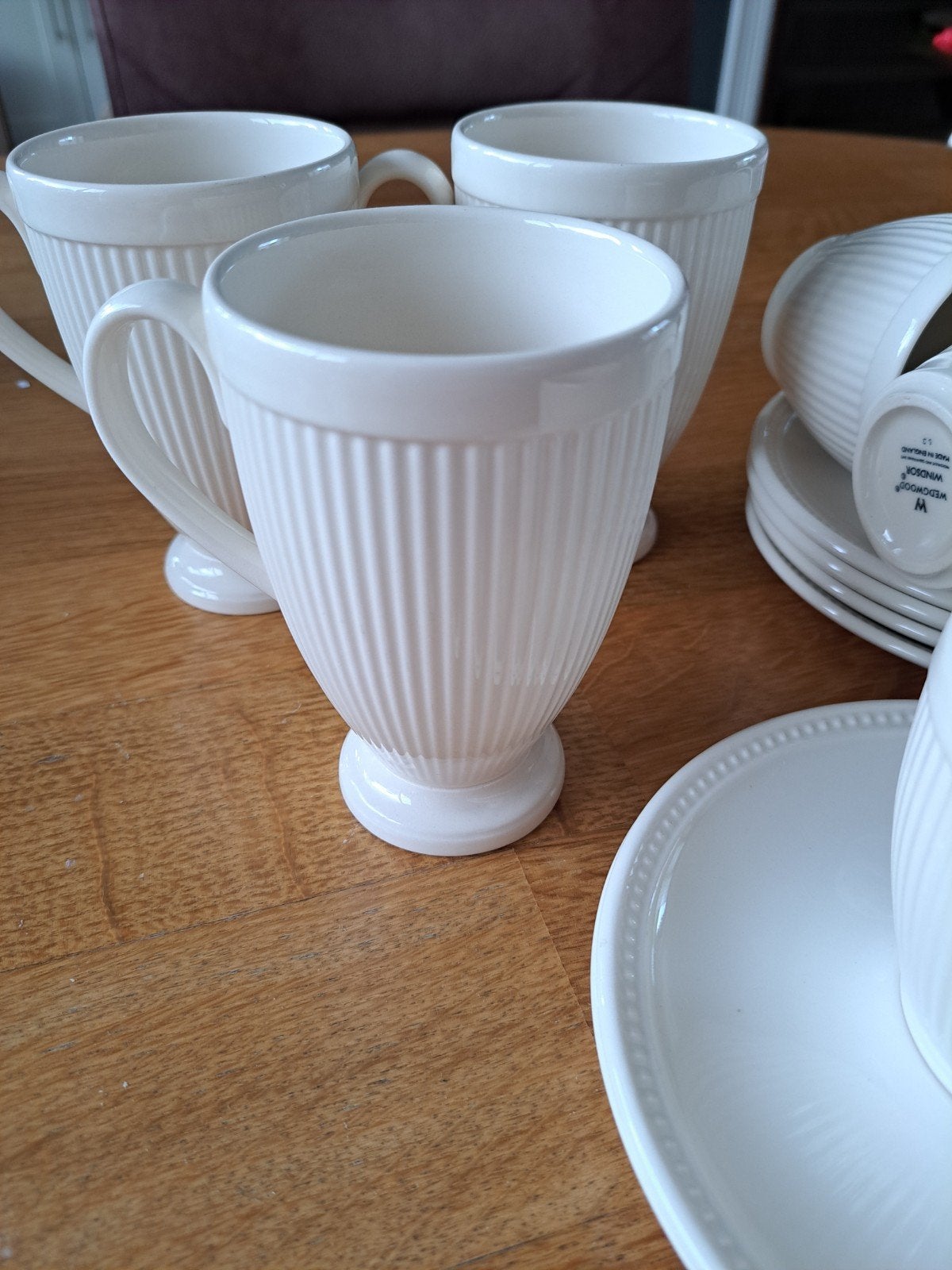 Wedgwood Windsor kopjes en schoteltjes -, Ophalen, Gebruikt, Wedgwood, Kop(pen) en/of Schotel(s)
