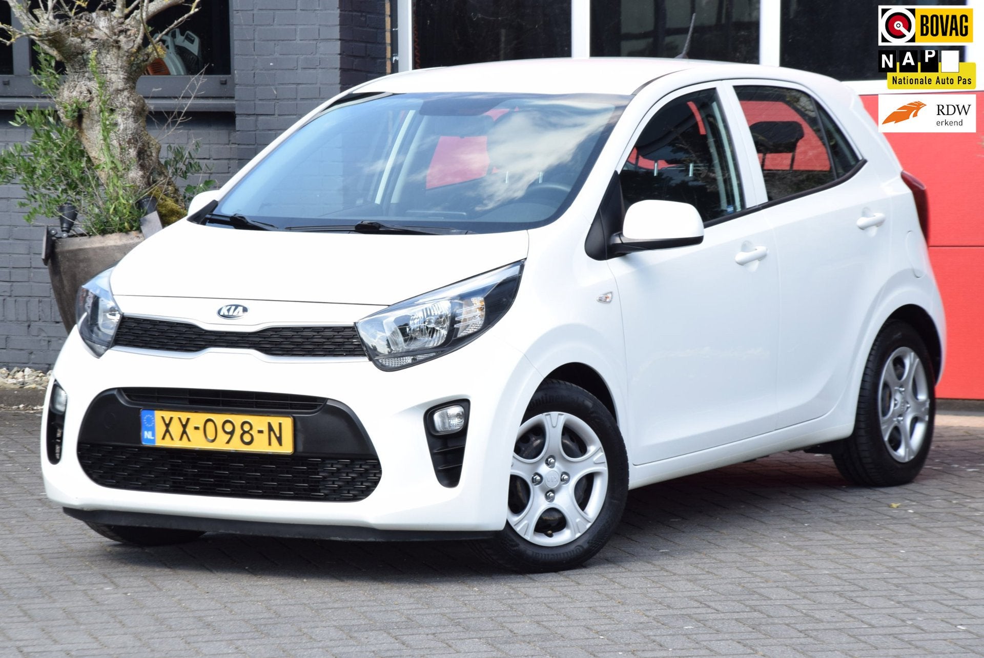 Kia Picanto 1.0 CVVT EconomyPlusLine 2019 Airco 15x op voorr, Voorwielaandrijving, Stof, Wit, Origineel Nederlands