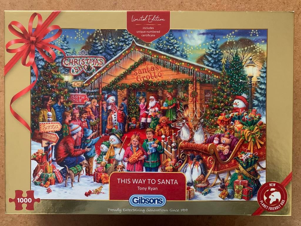 Gibsons 1000 stukjes - Kerstpuzzel, Hobby en Vrije tijd, Denksport en Puzzels, Ophalen of Verzenden, 500 t/m 1500 stukjes, Zo goed als nieuw