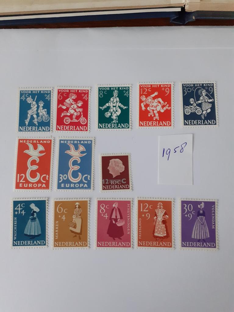Nederland postzegels jaargang 1958, Verzenden