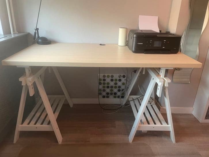 IKEA LAGKAPTEN / MITTBACK bureau incl. toebehoren, Ophalen, Gebruikt, In hoogte verstelbaar, IKEA