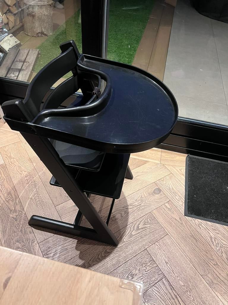 Zwarte Stokke Tripp Trapp stoel, Ophalen, Gebruikt, Meegroeistoel