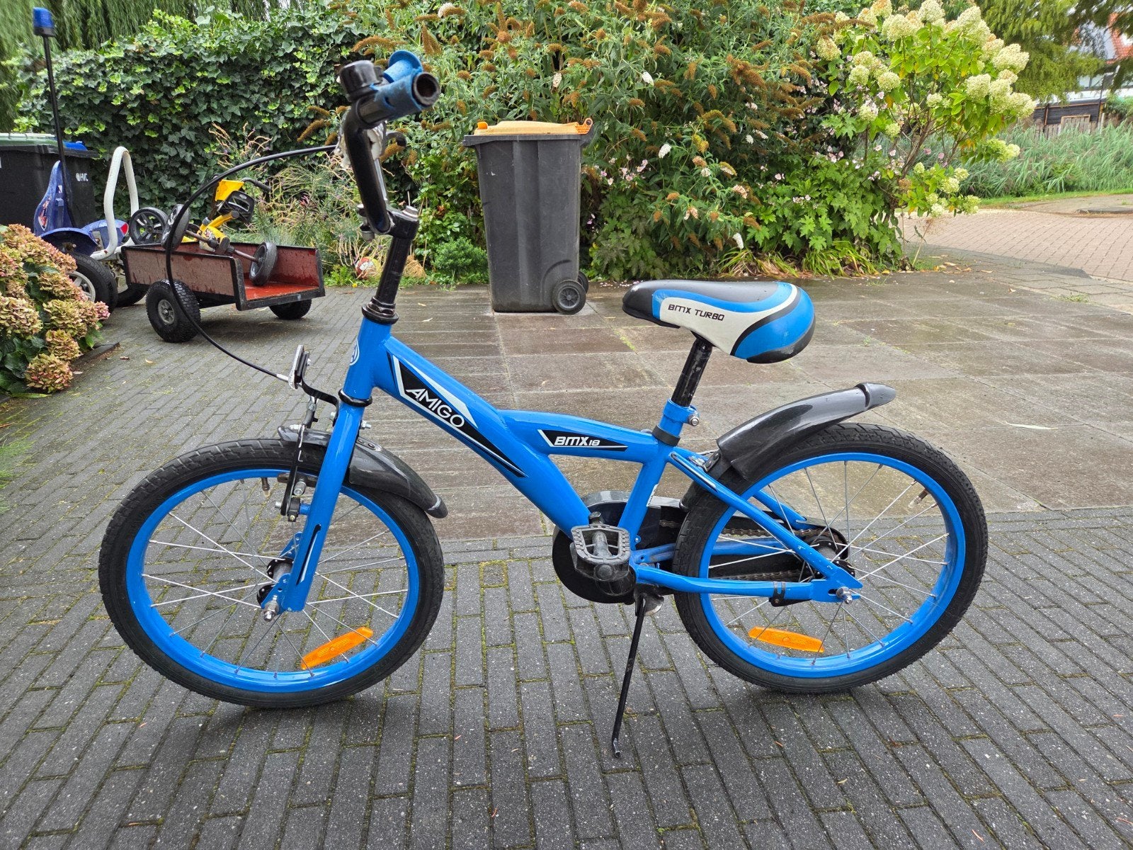 Amigo BMX Turbo kinderfiets 18 inch - Blauw, Ophalen, Terugtraprem, Amigo, 16 tot 20 inch