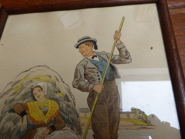2 waterverfschilderijen, E. Maudy (3), Ophalen of Verzenden