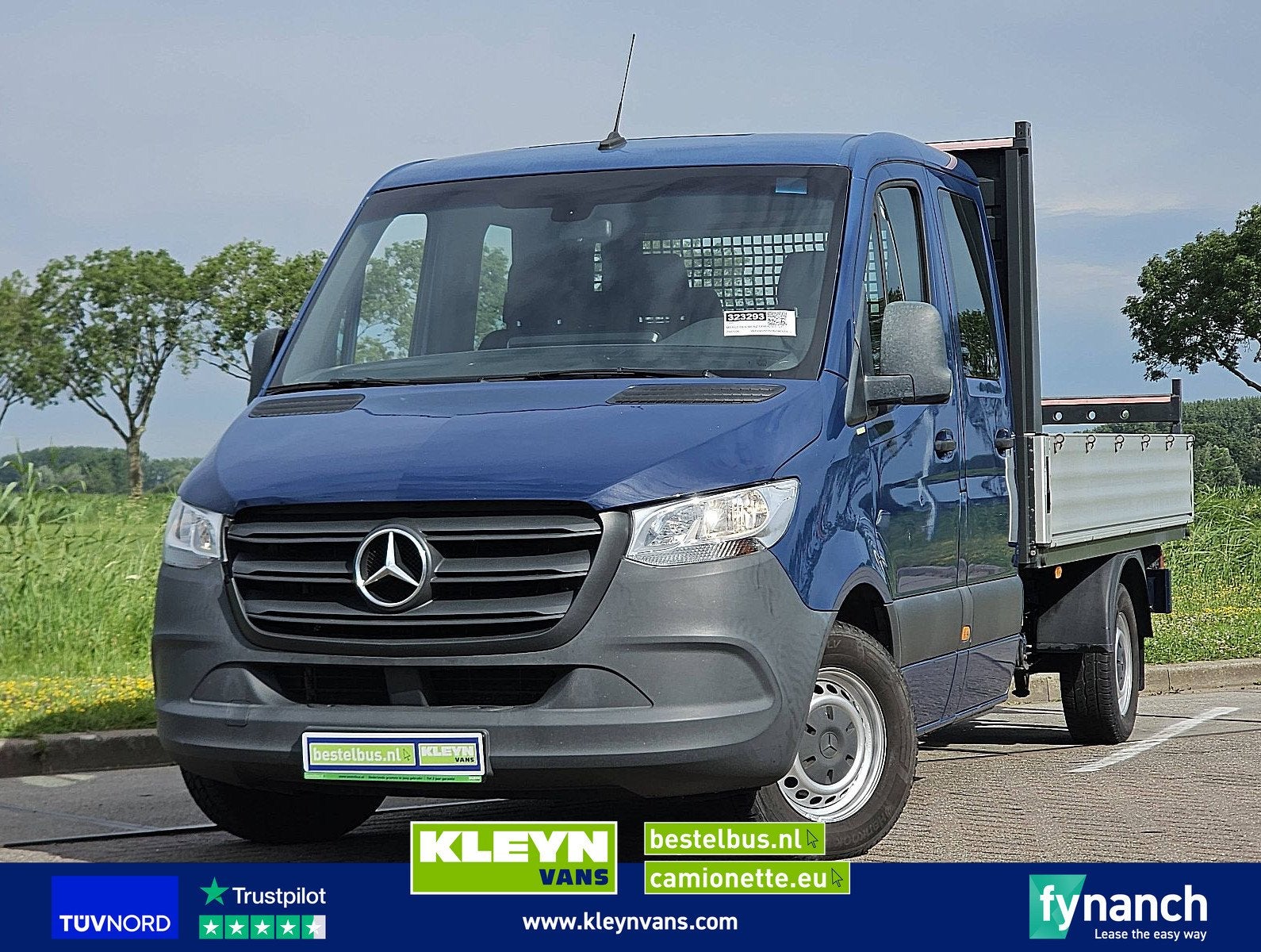 MERCEDES-BENZ SPRINTER 317 l3 open laadbak dc!, Auto's, Gebruikt, Euro 6, Blauw, 7 stoelen