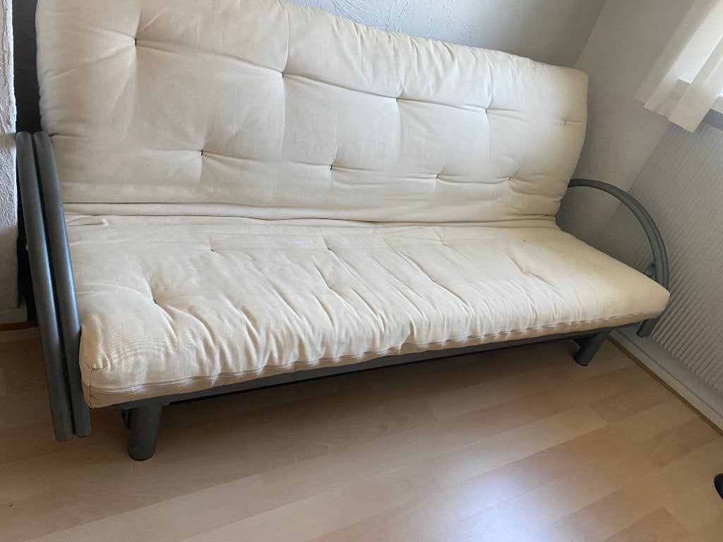 slaapbank van bank naar tweepersoons bed met topmatras, Ophalen, Tweepersoons, 140 cm, Zo goed als nieuw