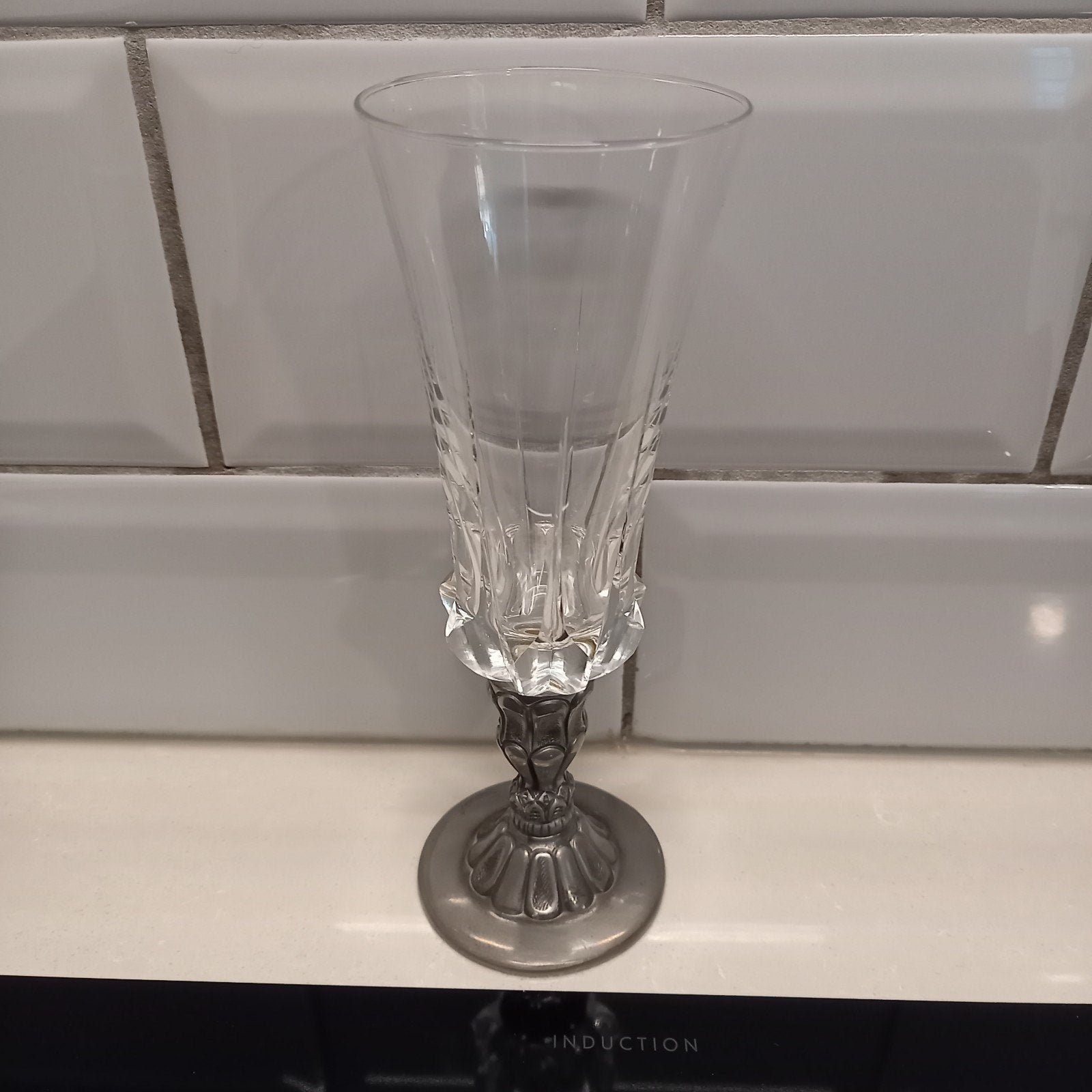 Retro champagneflûte tin (jaren 60/70), Ophalen of Verzenden