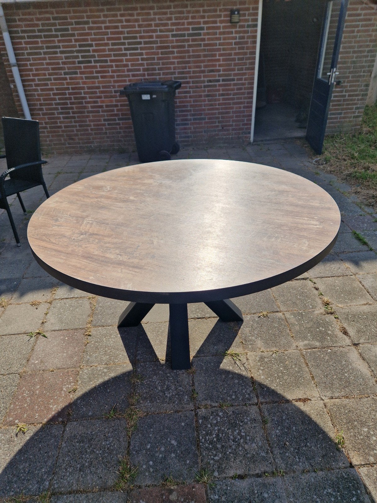 Ronde mango houten eettafel 150 cm, Ophalen, Rond, Zo goed als nieuw, Overige houtsoorten