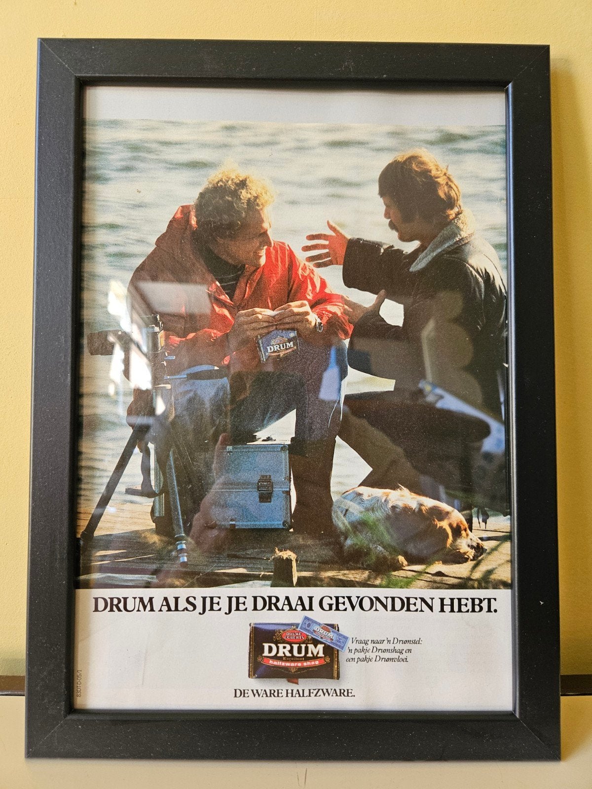 Vintage Drum Reclame Ingelijst - 20x30 cm, Verzamelen, Ophalen of Verzenden, Gebruikt