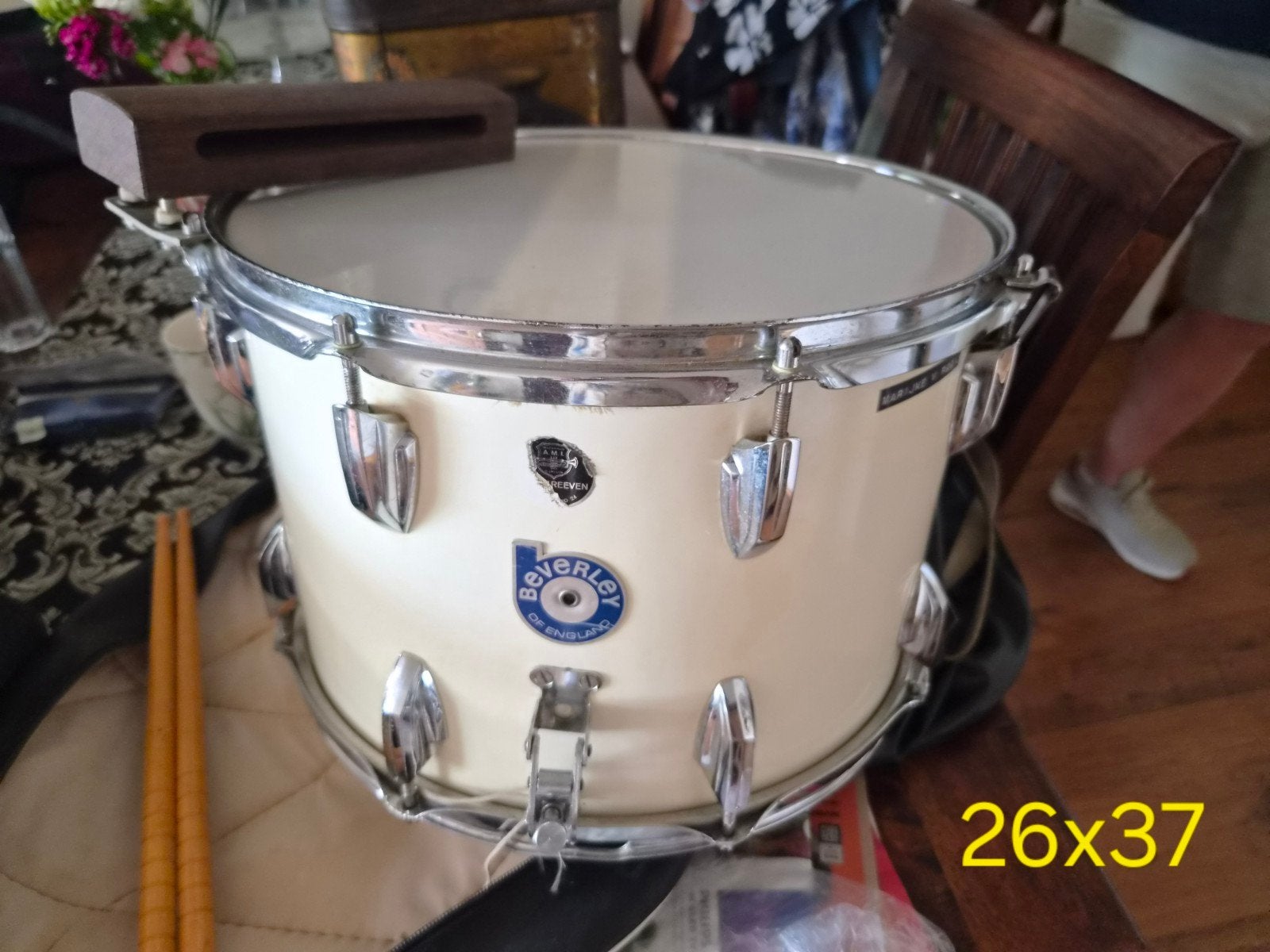 Beverley of England trommel met hoes en drumstokken, Ophalen of Verzenden