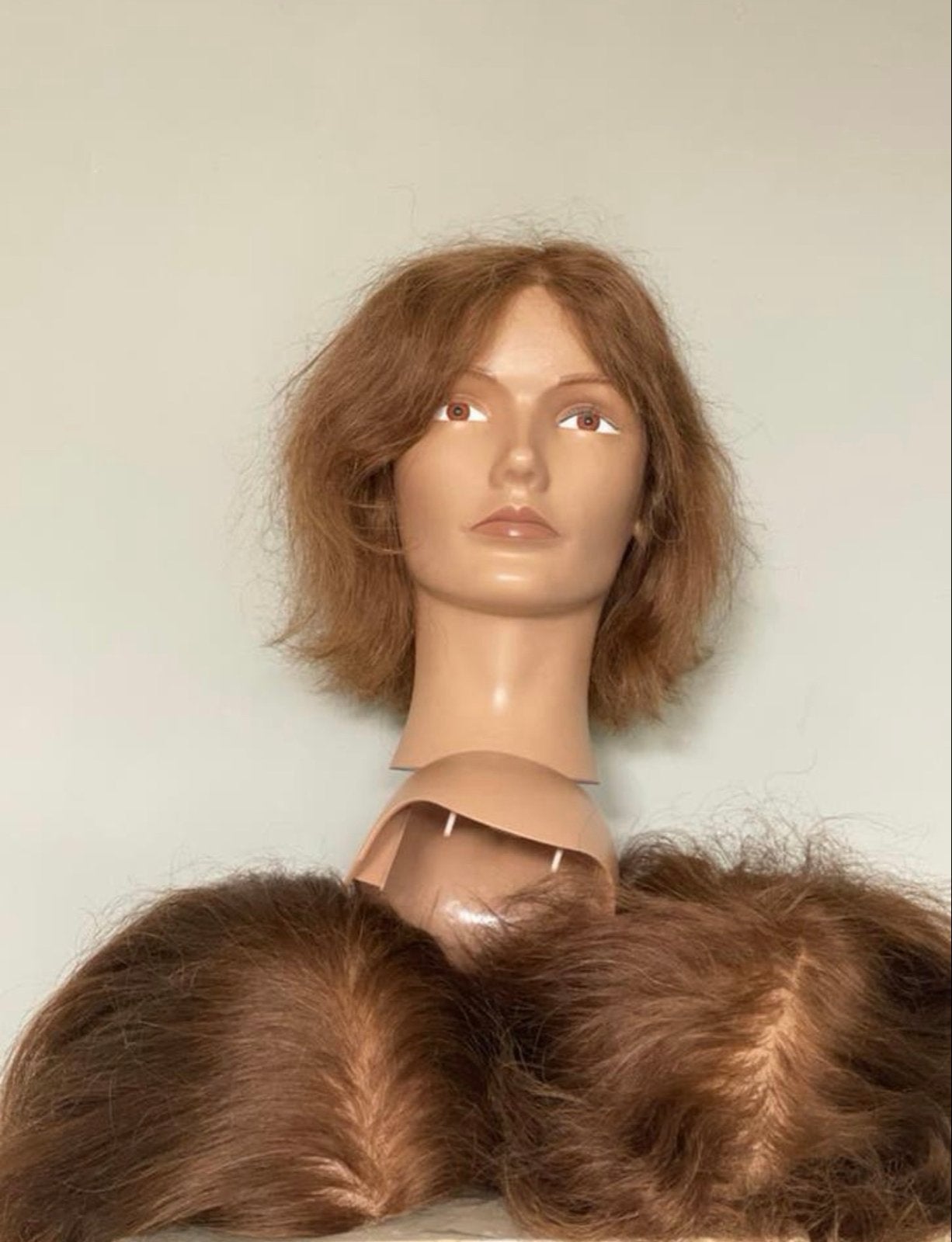 Oefenhoofd met haar en extra haarstukken, Ophalen, Gebruikt, Pruik of Haarverlenging
