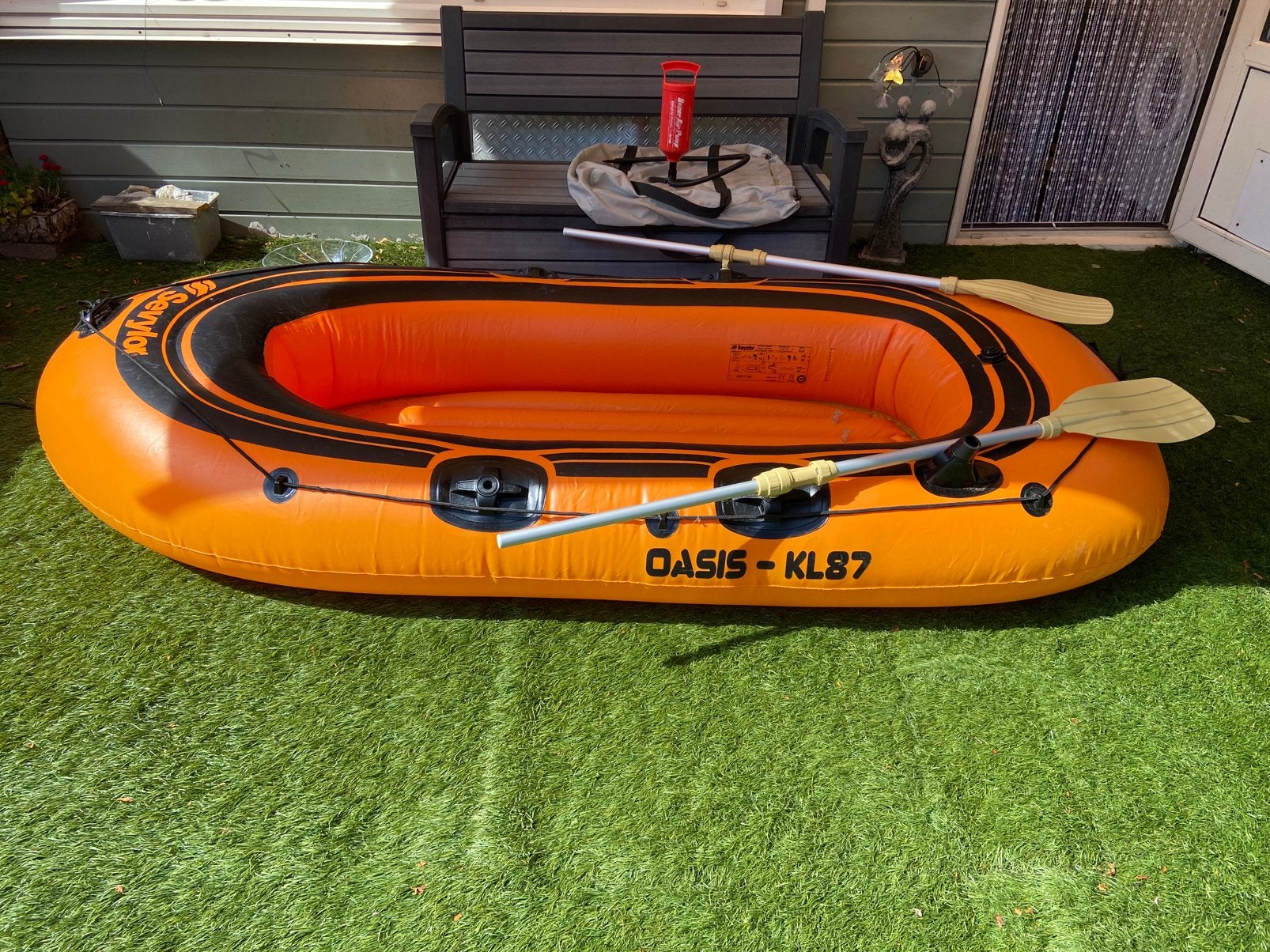 Oasis KL87 opblaasboot kan electromotor achter, Ophalen, Zo goed als nieuw, Overige typen