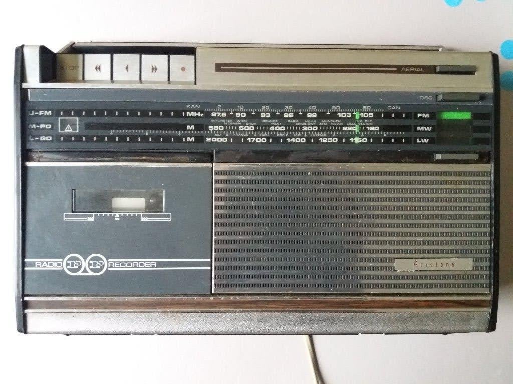 Radio-cassette – Aristona – 1972 – werkt – opknapper., Ophalen of Verzenden, Gebruikt, Transistorradio