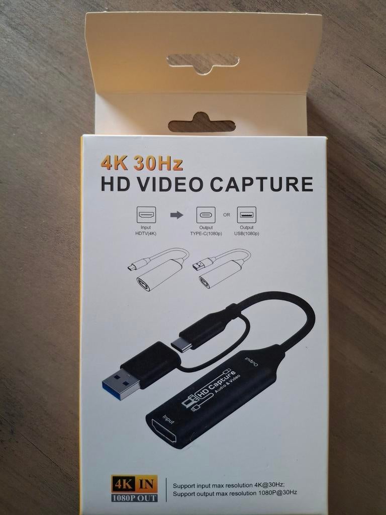 4K 30Hz HD Video Capture Card USB 3.0 Audio & Video, Computers en Software, Capture cards, Zo goed als nieuw, Ophalen