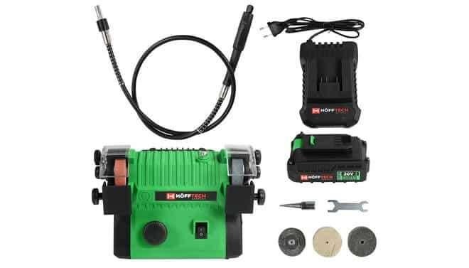 Accu slijpmachine 20V 2 Ah dubbel multifunctioneel nieuw, Ophalen of Verzenden, Nieuw, Minder dan 700 watt, Werkbankslijpmachine