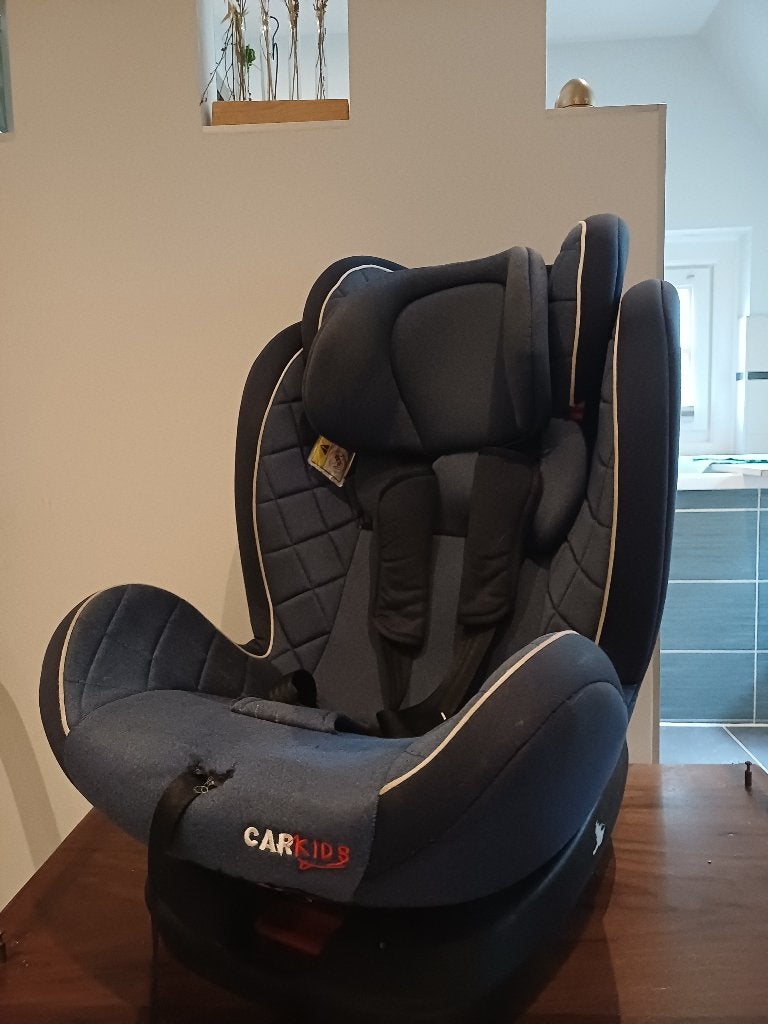 Carkids Kinderzitje blauw groep 0+/1/2/3 Isofix 360, Verstelbare rugleuning, 0 t/m 18 kg, Zo goed als nieuw, Isofix