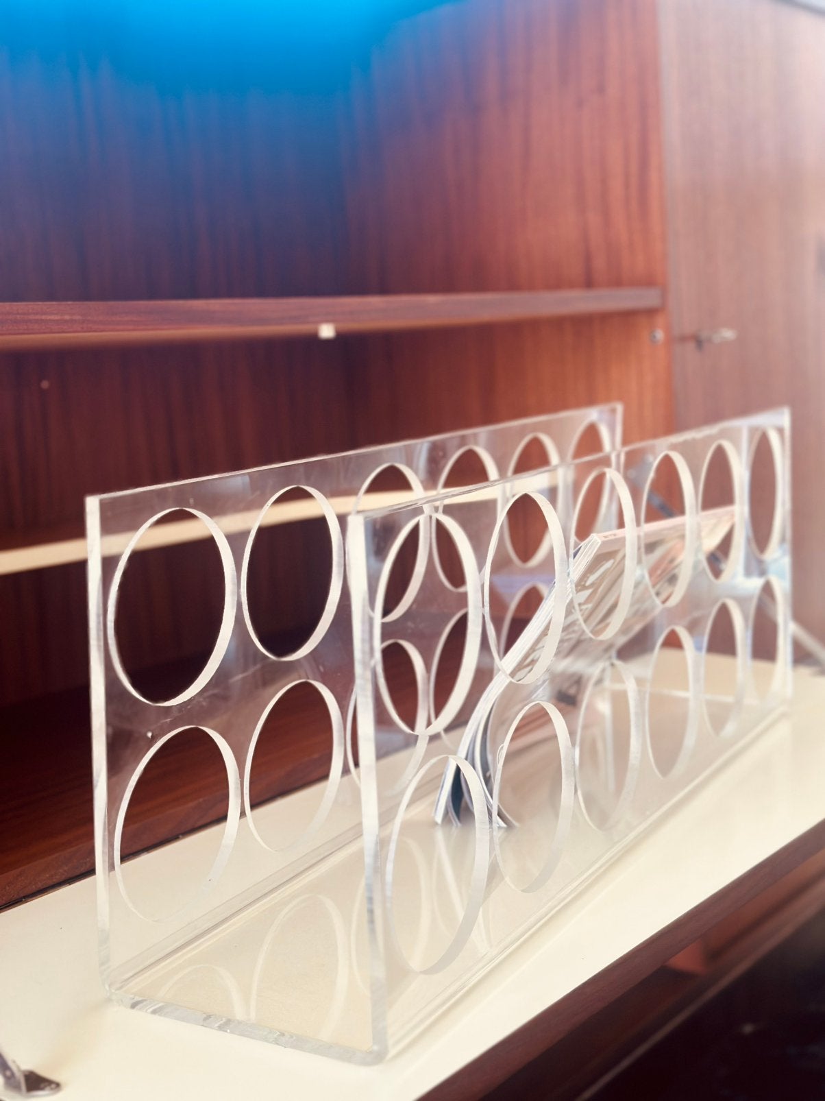 Vintage Plexiglas Acryl Wijnrek XL 12 flessen, Kunststof, Gebruikt, 5 tot 15 flessen, O