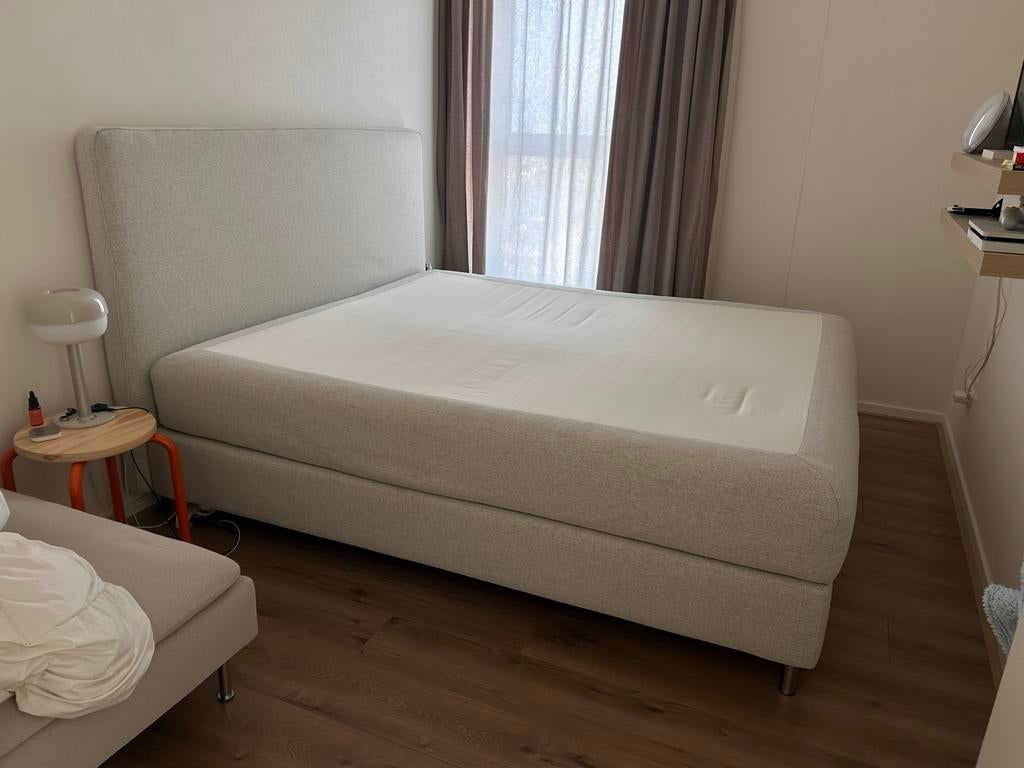 180x200 boxspring DUNVIK ikea, Huis en Inrichting, Ophalen, Beige, Tweepersoons, Zo goed als nieuw