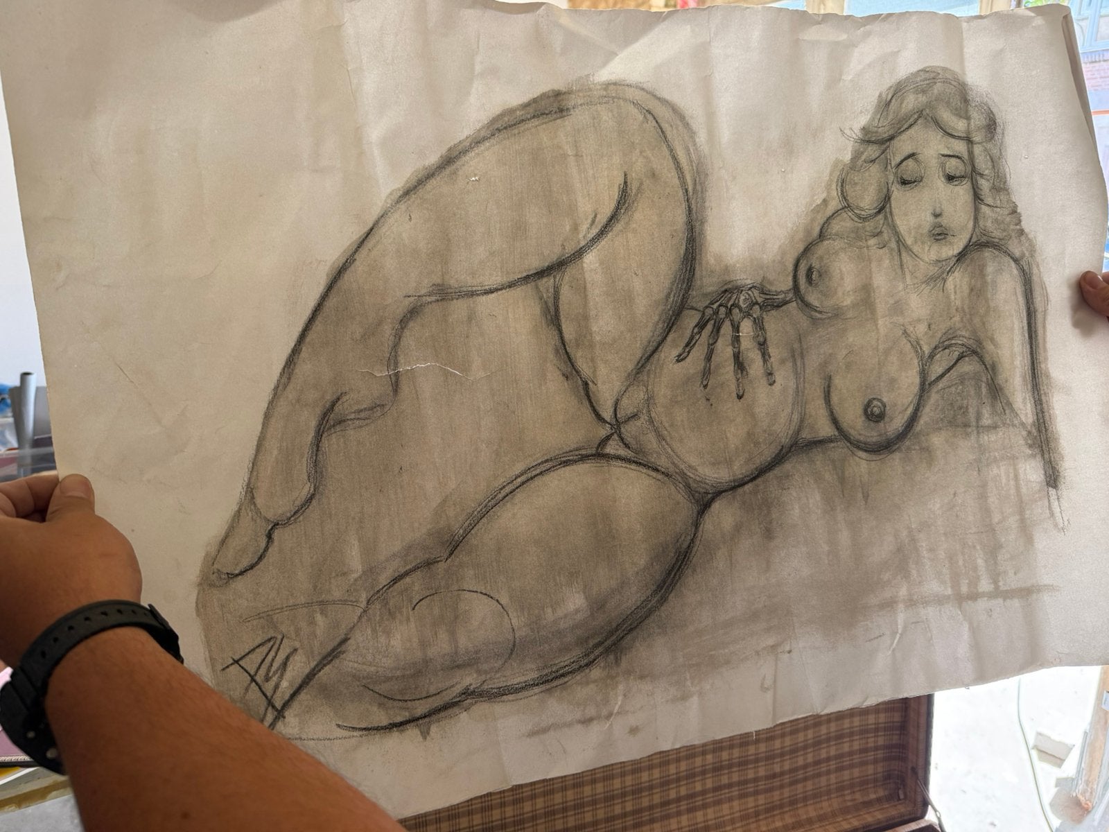 Schilderij vrouwelijk naakt, Ophalen of Verzenden