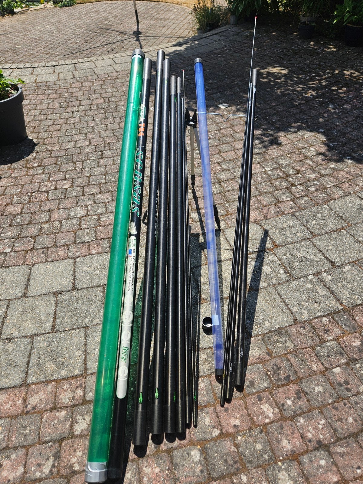 Sensas 754 Power Match vaste hengel 11.5 met 4-delige topset, Ophalen, Gebruikt, Vaste hengel
