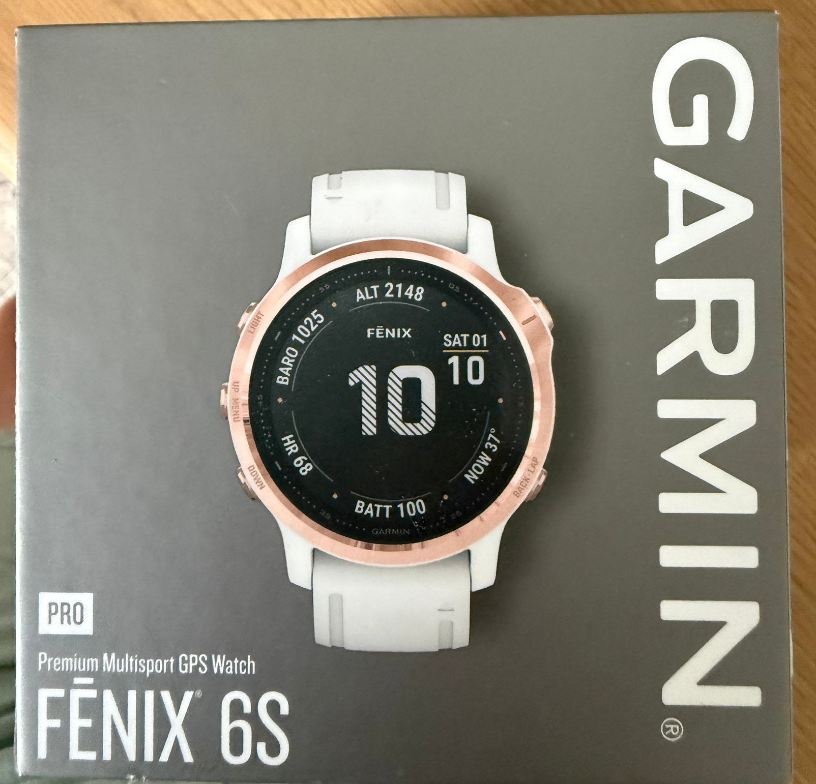 Garmin Fenix 6S Pro Roze goud multisport horloge, Ophalen, Gebruikt, Waterdicht, Roze