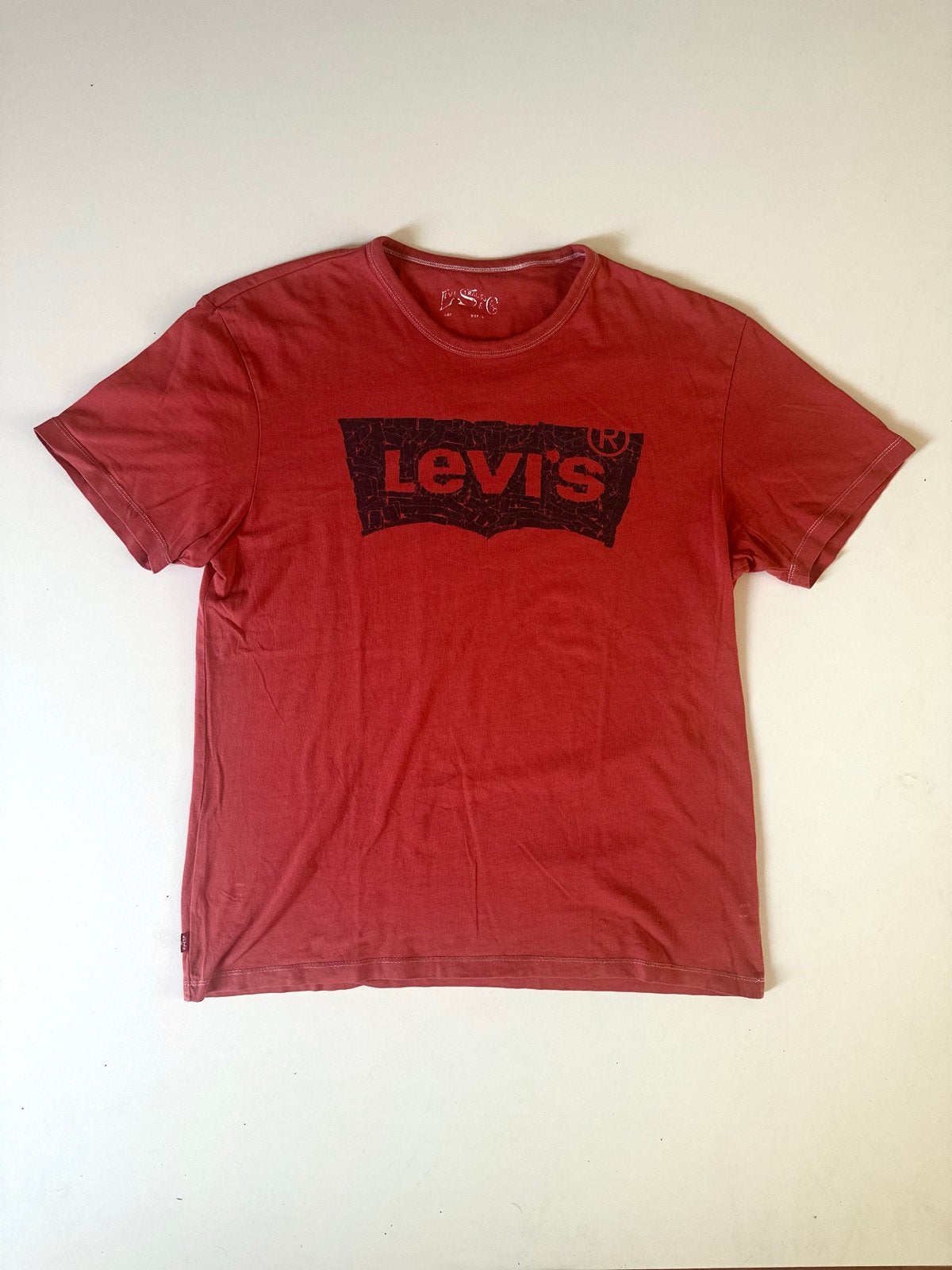 Levi's Zomer T-shirt Rood Maat L met Groot Logo, Ophalen of Verzenden, Gedragen, Maat 52/54 (L), Rood