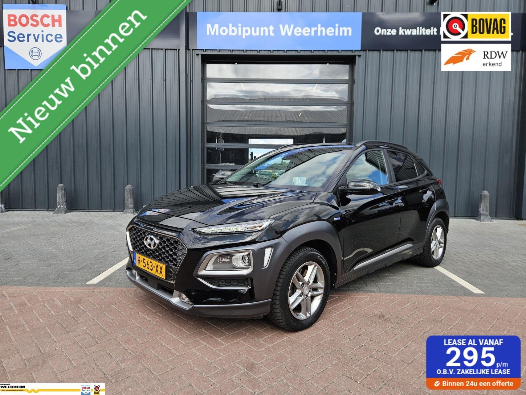 Hyundai Kona 1.6 GDI HEV Fashion Design Sky NIEUWSTAAT!, Auto's, Gebruikt, Euro 6, Zwart, SUV of Terreinwagen