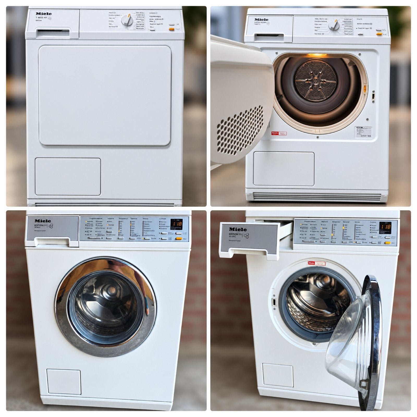 Miele SoftCare 8kg wasmachine & condensdroger set