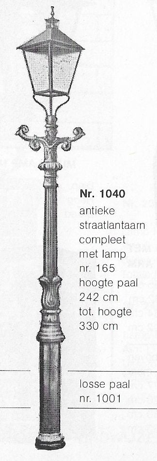 Lantaarnpaal antiek, Ophalen, Gebruikt, Staande lamp, Aluminium