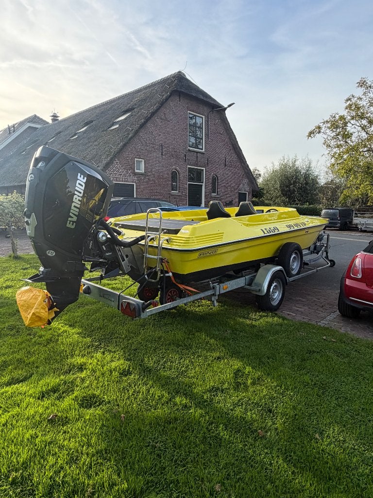 Ring 21C inc. Evinrude G2 250pk en Kalf trailer, Ophalen, Gebruikt, Buitenboordmotor, 200 pk of meer