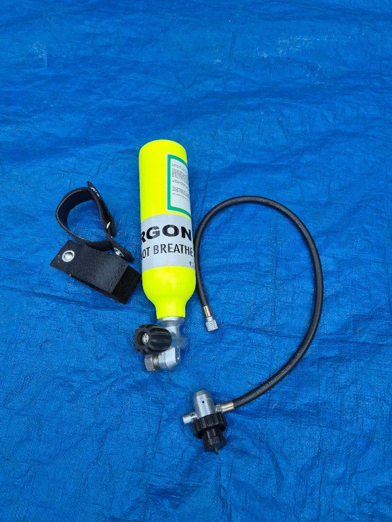 Argon duikfles met slang en ventiel, Watersport en Boten, Duiken, Ophalen, Zo goed als nieuw, Duikfles