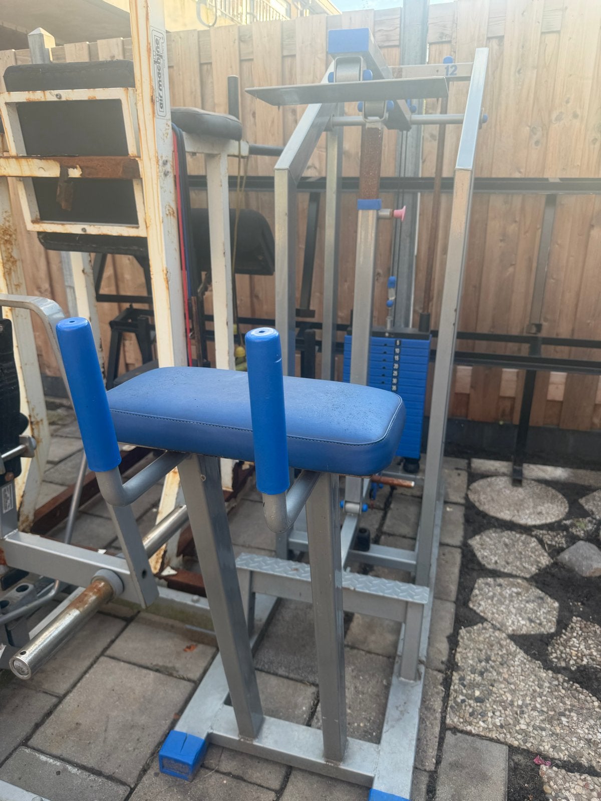 Hammer Strength Zittend en Staand Kuitenapparaat, legcrul, Ophalen, Gebruikt, Krachtstation, Metaal