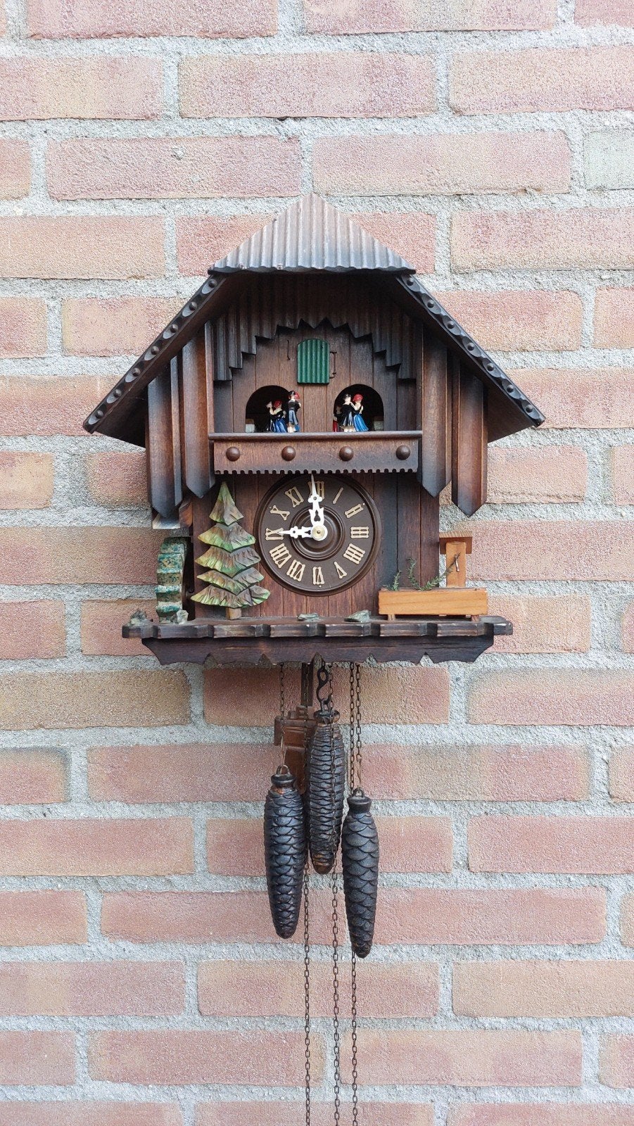 Oude Koekoek Klok met Dansende Figuren en Muziek, Ophalen of Verzenden