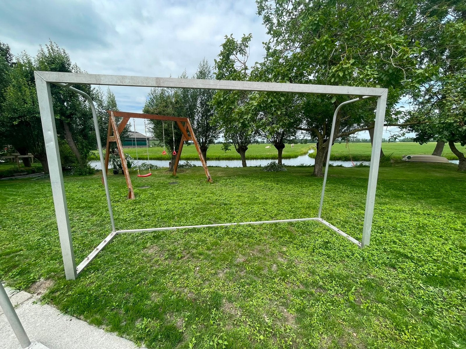 2 voetbaldoelen 3,46 x 2,00, Maat XS of kleiner, Ophalen, Gebruikt, Overige typen