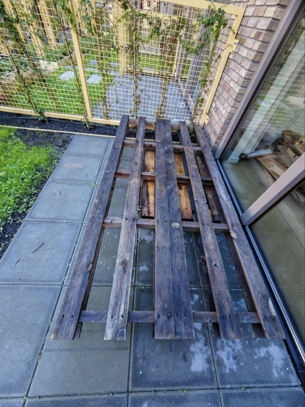 Gebruikte houten pallet voor diverse doeleinden, Ophalen, Gebruikt, 200 tot 250 cm, 50 mm of meer
