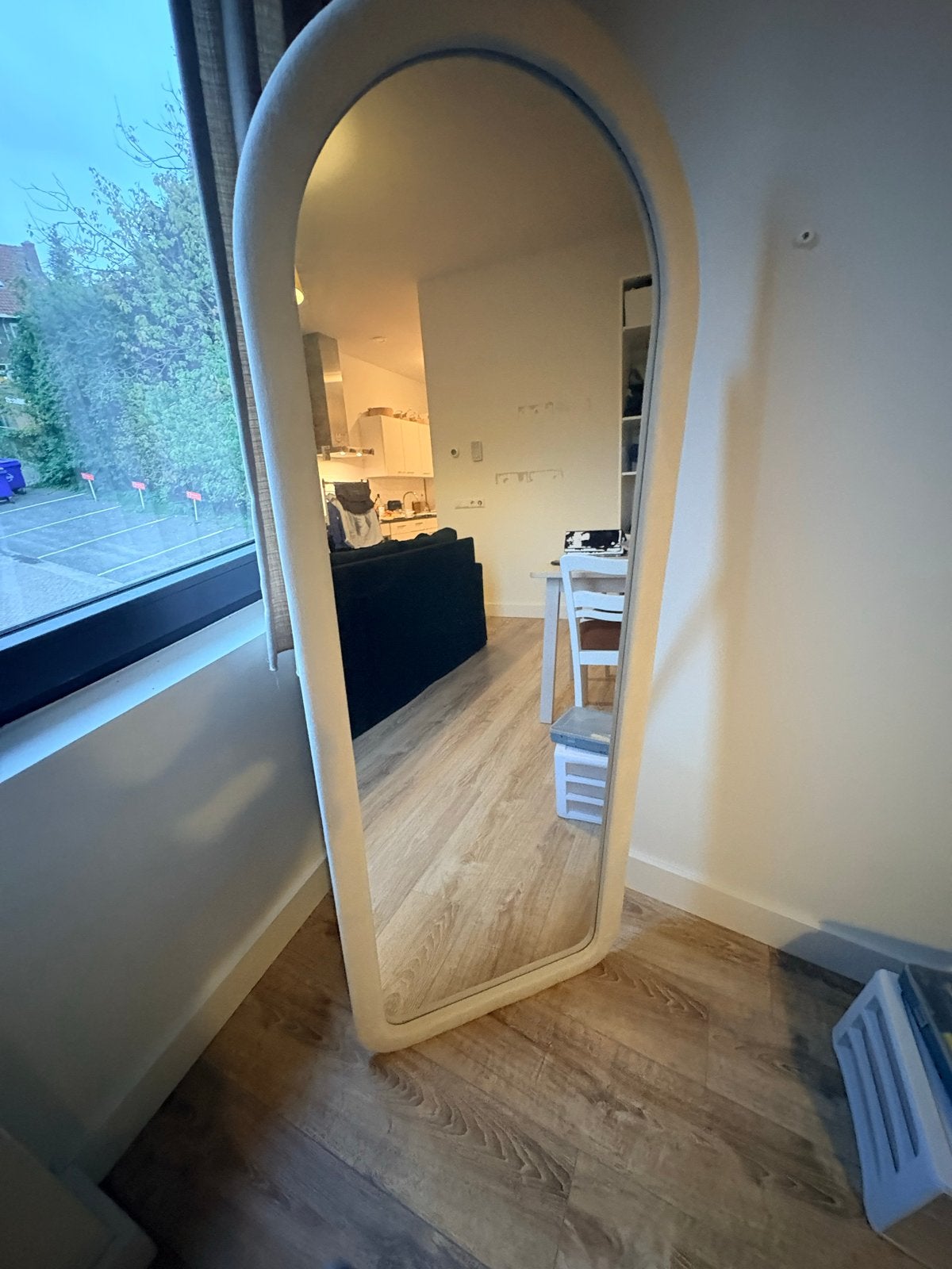 Sensahome Gestoffeerde Staande Spiegel Ovaal 60x160cm, Huis en Inrichting, Ophalen, Zo goed als nieuw, 50 tot 75 cm, 150 tot 200 cm