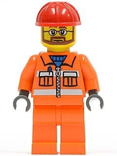 LEGO City cty0032 Construction Worker - Orange Zipper,, City, Lego, Nieuw, Ophalen of Verzenden