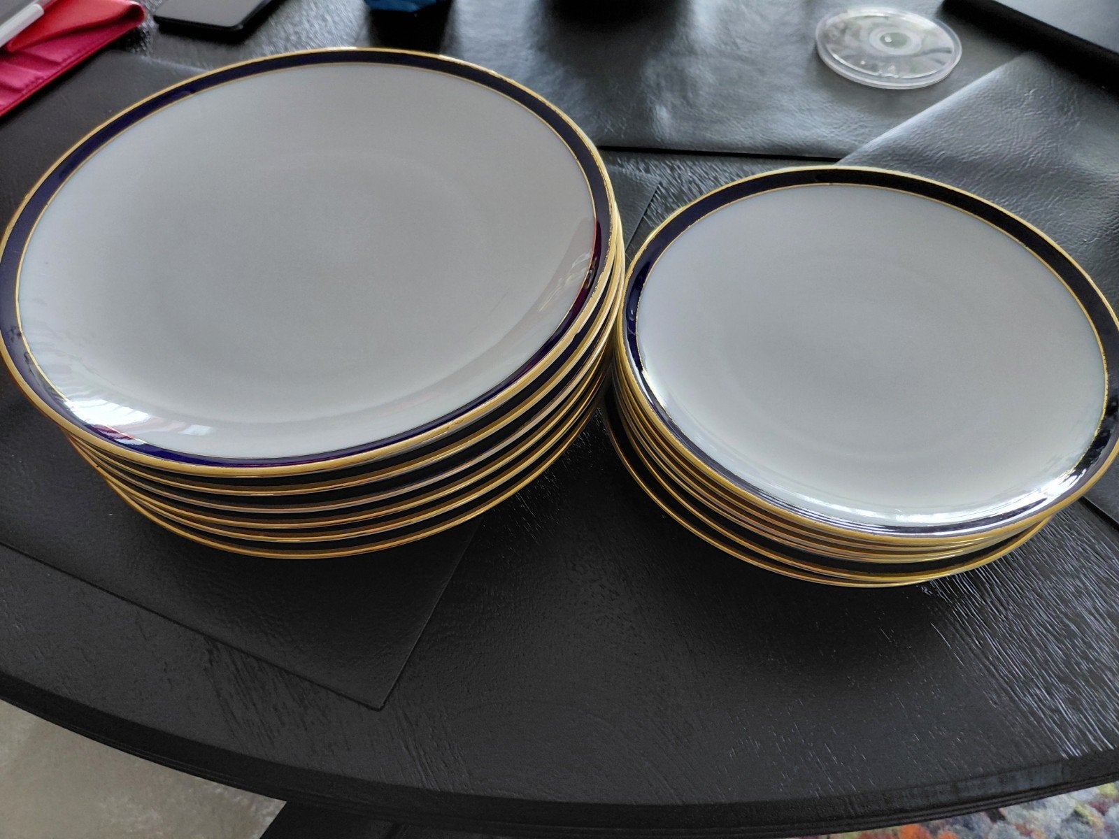 Hutschenreuther Echt Kobalt Borden - 6 platte, 6 boterham, Ophalen of Verzenden