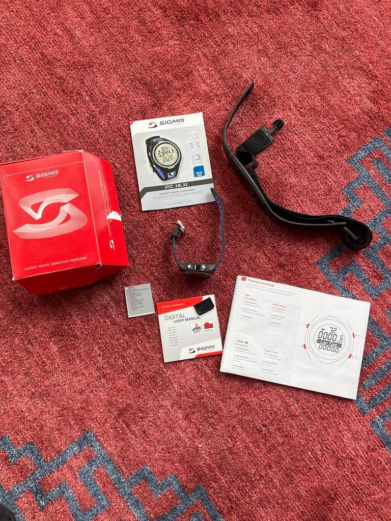 Sigma Hartslagmeter PC15.11 - Compleet & Zo Goed als Nieuw, Ophalen of Verzenden, Zo goed als nieuw